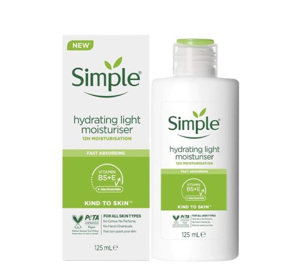 کرم مرطوب کننده و آبرسان لایت سیمپل SIMPLE LIGHT حجم 125میل