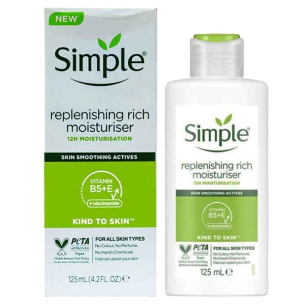 کرم مرطوب کننده و آبرسان ریچ سیمپل SIMPLE RICH حجم 125میل